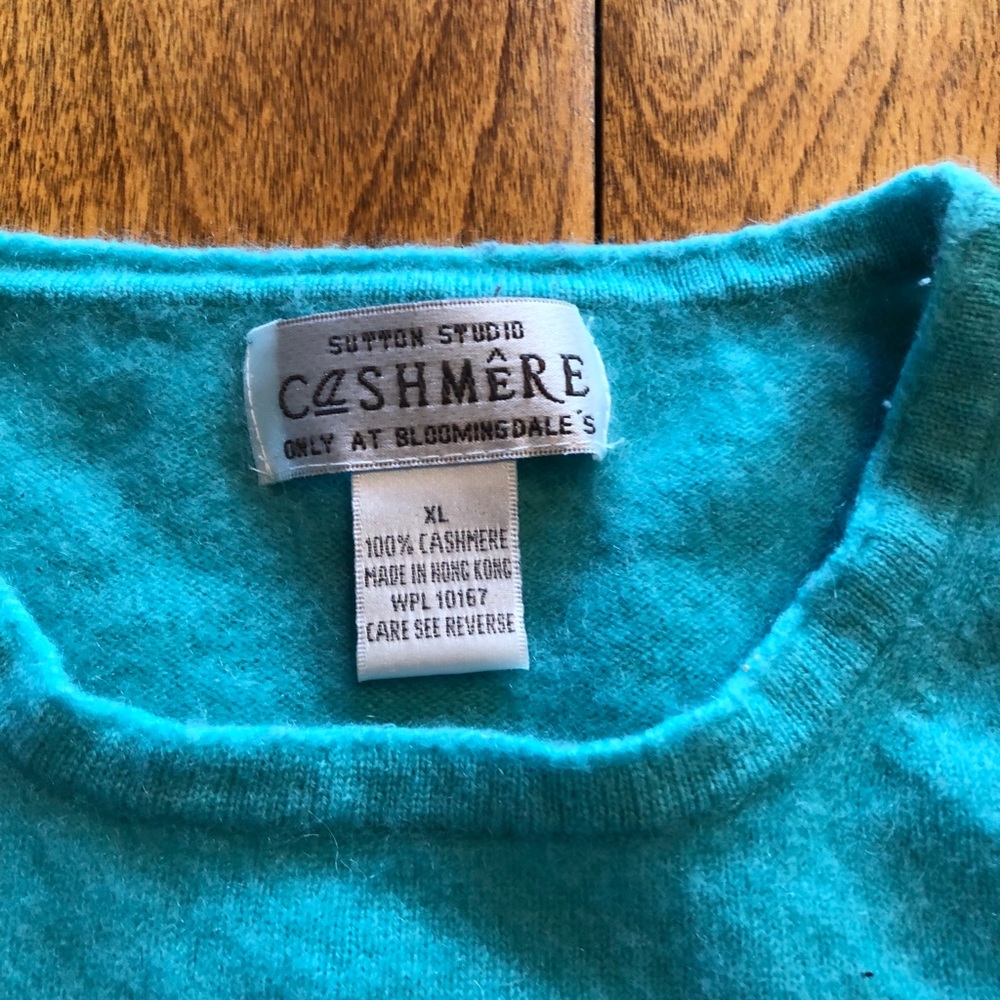 XL Sutton Studio 100% Cashmere blue sweater - Picture 3 of 4